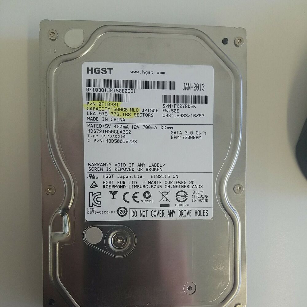 HGST HDS721050CLA362 500GB Internal 7200RPM 3.5"